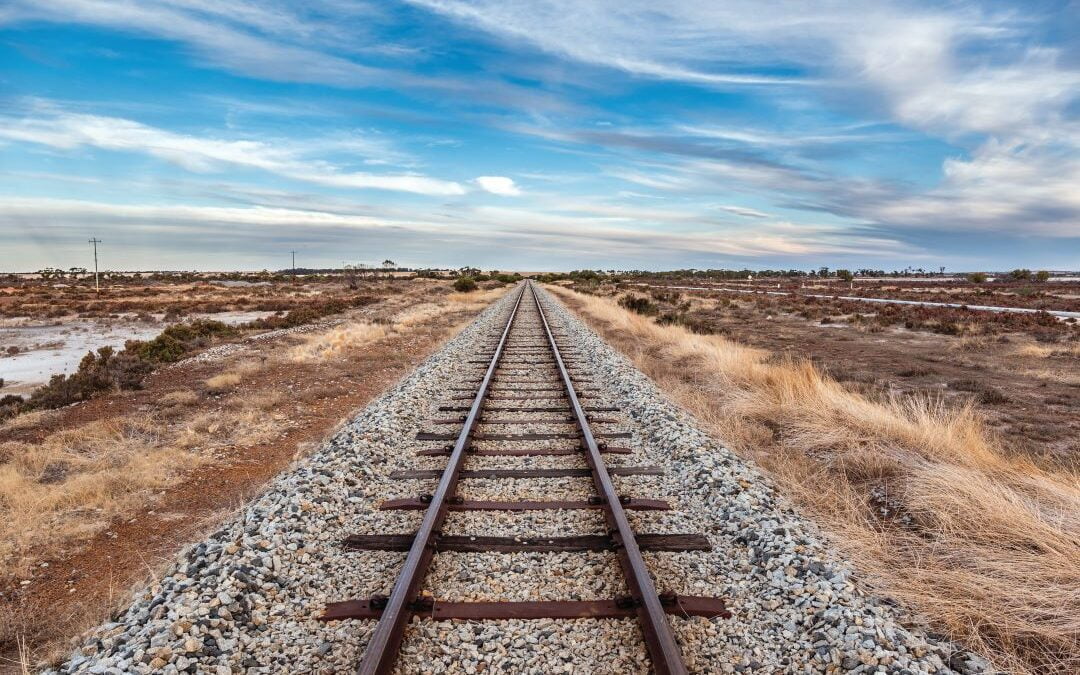 Inland rail train tracks in regional Australia